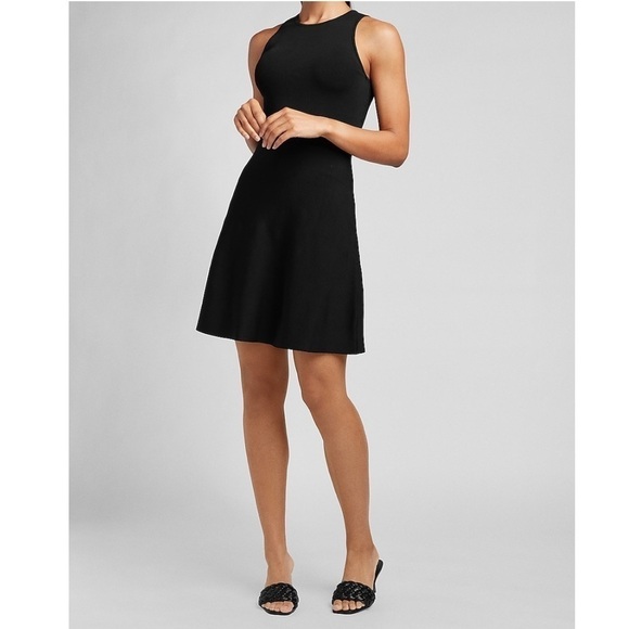 EXPRESS Sleeveless Fit & Flare Sweater Dress - Picture 2 of 11